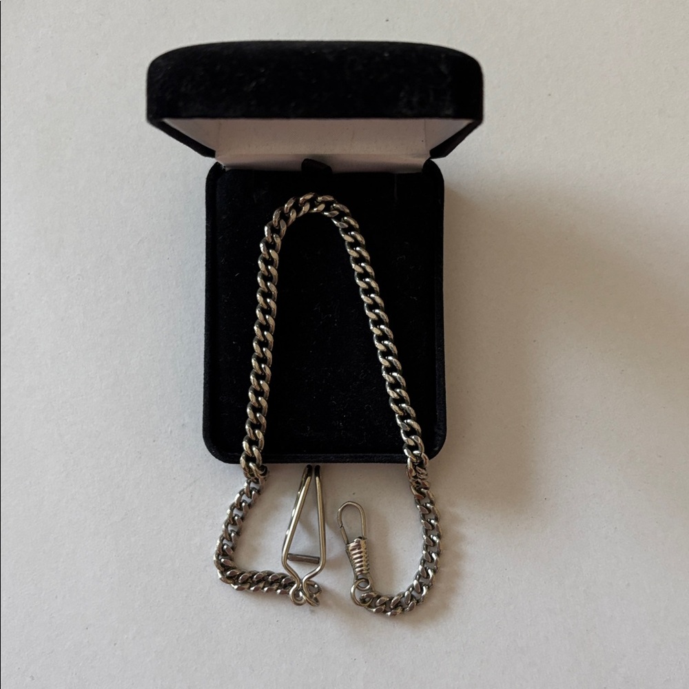 Men's vintage Silver-Tone Chain Wallet Albert Clip